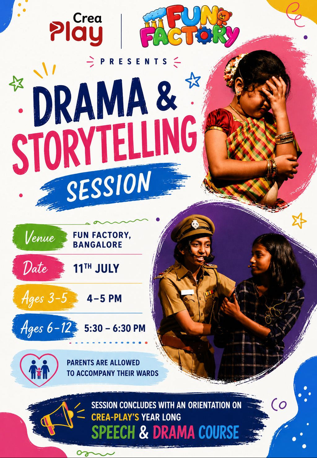 Drama & Storytelling Session (11 Jul) at Fun Factory | Begur Bengaluru