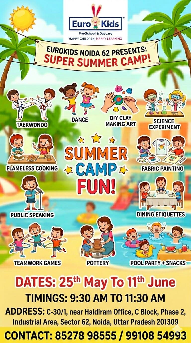Summer Camp 2026 by EuroKids Preschool (25 May - 12 Jun) | Sector 62 Noida