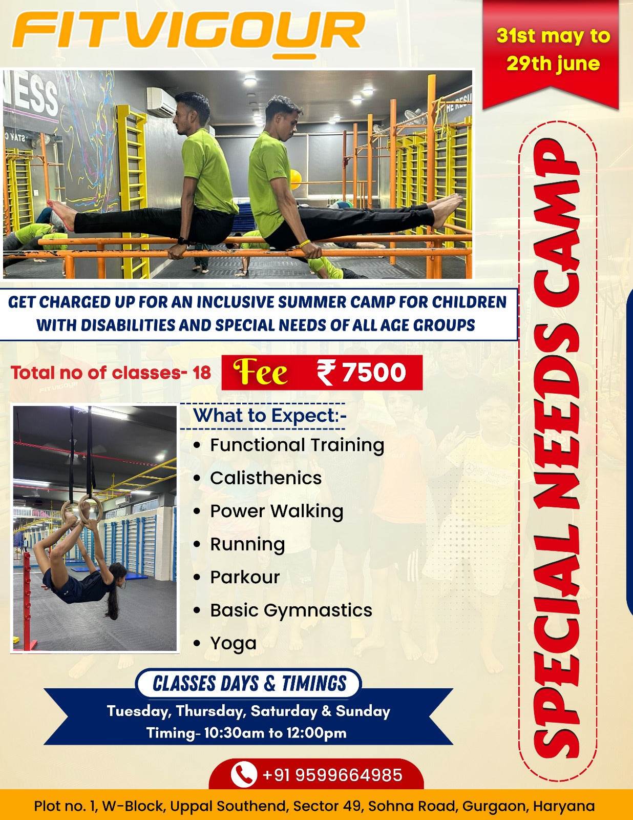 Special Needs Summer Camp by Fitvigour (31 May - 29 Jun) | Sector 49 Gurgaon - ActivityKidz