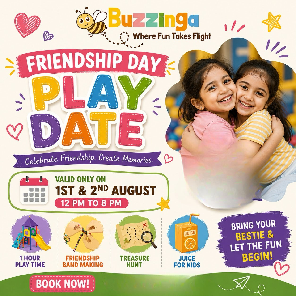 Friendship Day Play Date (1 & 2 Aug) at Buzzinga | South Extension New Delhi