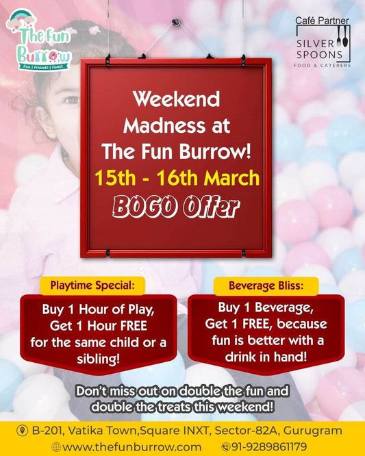 Weekend Madness at The Fun Burrow (15-16 Mar) | Sector 82A Gurgaon - ActivityKidz