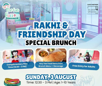 Rakhi & Friendship Day Special Brunch event with activities and timings.