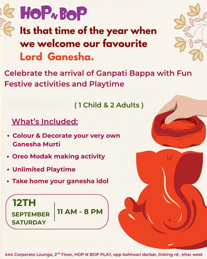 Ganpati Celebration (12 Sep) at Hop N Bop | The Corporate Lounge Khar West Mumbai