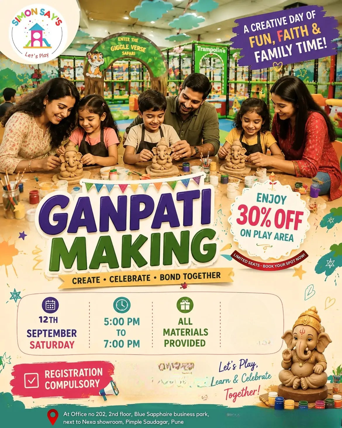 Ganpati Making (12 Sep) at Simon Say's | Blue Saphhire Business Park Pimple Saudagar Pune