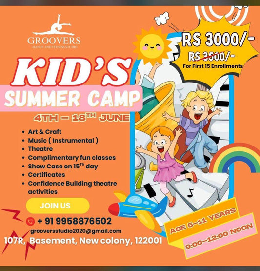 Kids Summer Camp by Groovers' Dance and Fitness studio (4 Jun - 18 Jun) | New Colony Sector 7 Gurgaon - ActivityKidz