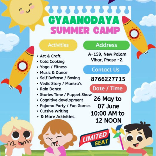 Summer camp by Gyaanodaya Pre School (26 May - 7 Jun) | Sector 110 Gurgaon
