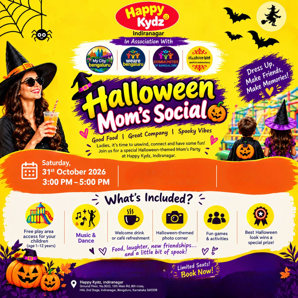 Halloween Mom’s Social (31 Oct) at Happy Kydz | Indiranagar Bangalore
