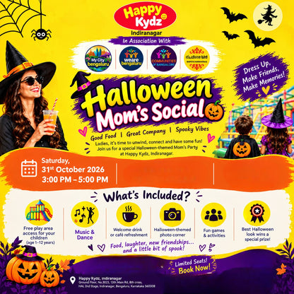 Halloween Mom’s Social (31 Oct) at Happy Kydz | Indiranagar Bangalore
