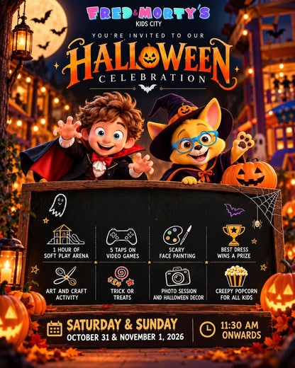 Halloween Celebration (31 Oct & 1 Nov) at Fred & Morty's Kids City | Sector 65 Gurgaon