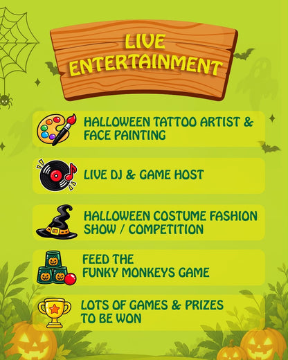 Halloween Party 2026 (30 Oct) at Funky Monkeys | Utopia Mall Borivali West Mumbai