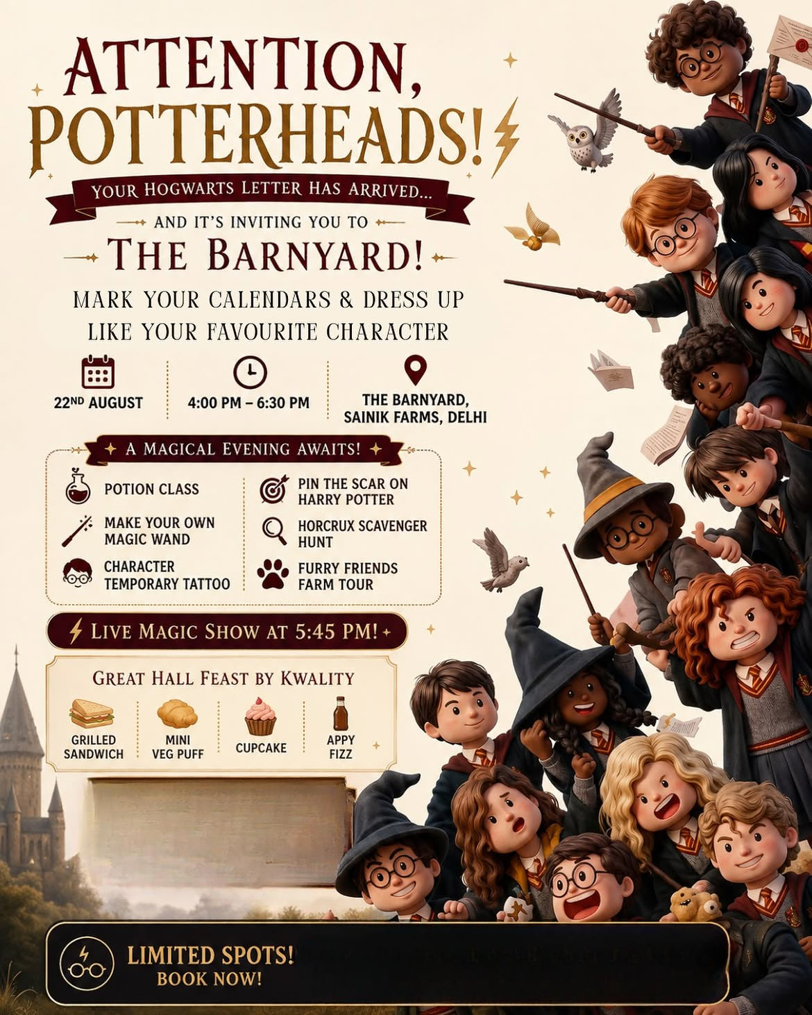 Harry Potter Vibe (22 Aug) at The Barnyard | South Avenue Sainik Farm New Delhi