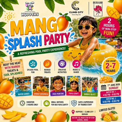 Mango Splash Party at Hoppers Play Area (7 Jun) | Rohillapur Sector 132 Noida