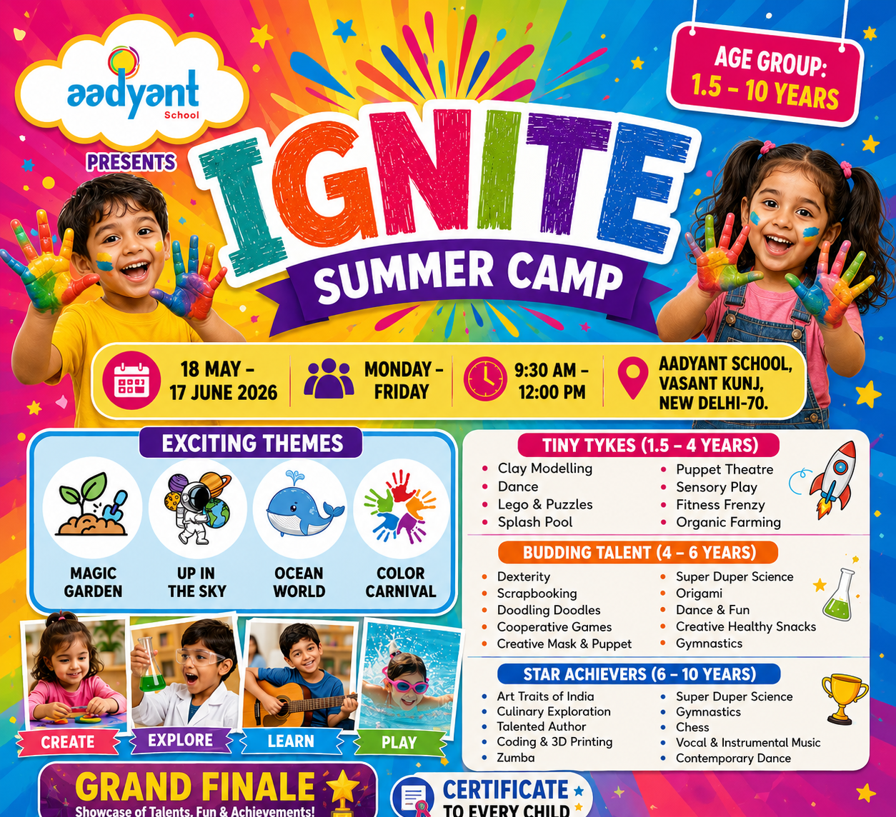 Ignite Summer Camp by Aadyant School (18 May - 17 Jun) | Vasant Kunj Delhi
