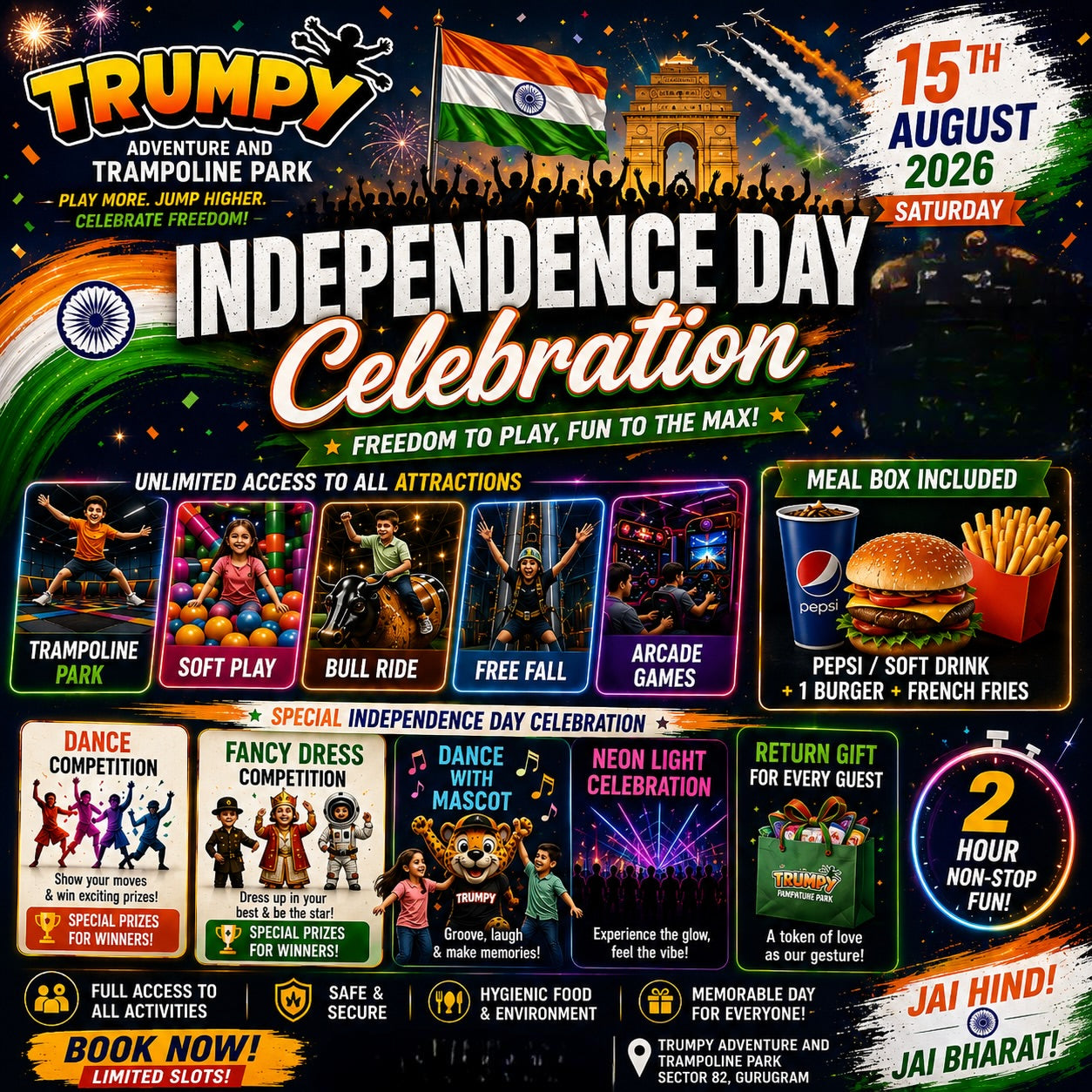 Independence Day Celebration (15 Aug) at Trumpy | Sector 83 Gurgaon