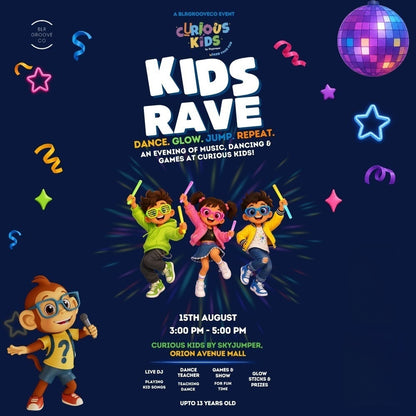 Independence Day Kids Rave at Curious Kids by SkyJumper (15 Aug) | Orion Avenue Mall Bangalore