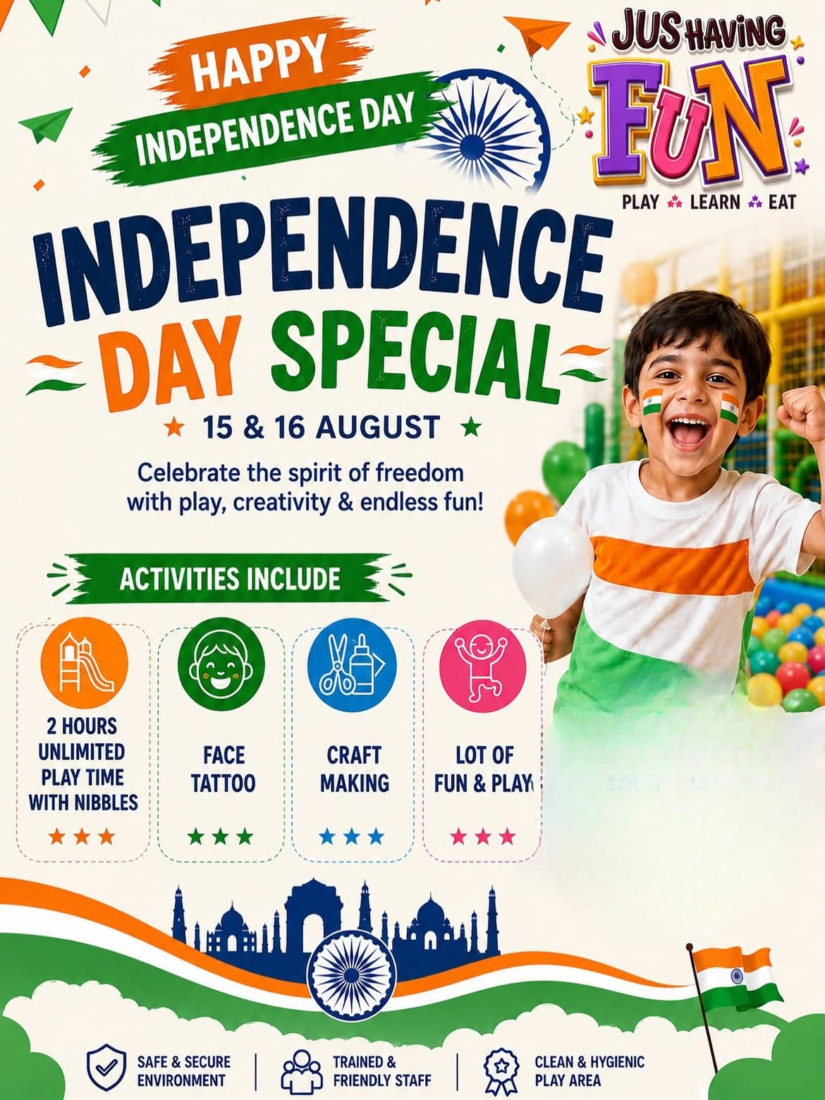 Independence Day Special (15 & 16 Aug) at Jus Having | Golf Course Road Gurgaon