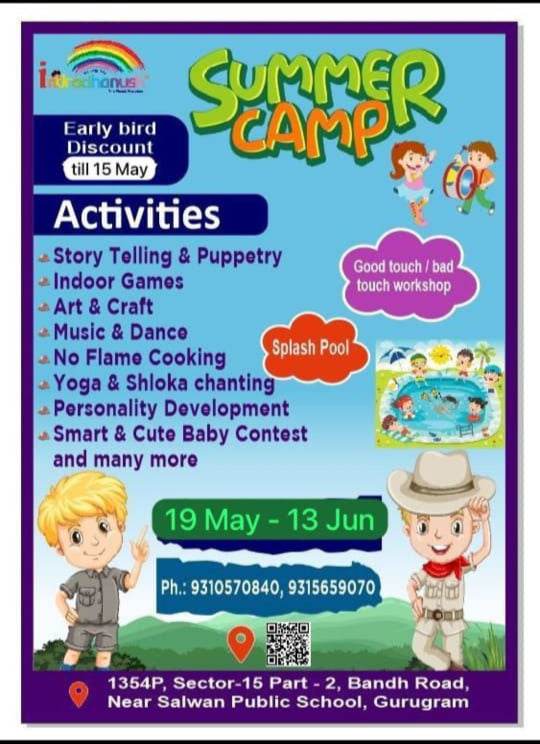 Summer Camp by Indradhanush Preschool and Daycare (19 May - 13 Jun) | Sector 15 Gurgaon - ActivityKidz
