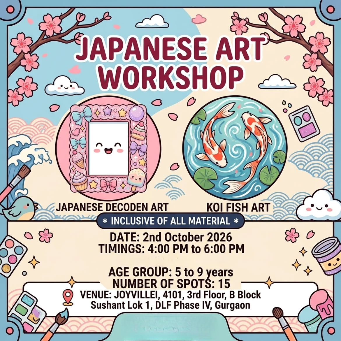 Japanese Art Workshop (2 Oct) at Joyvillei | Sector 27 Gurugram