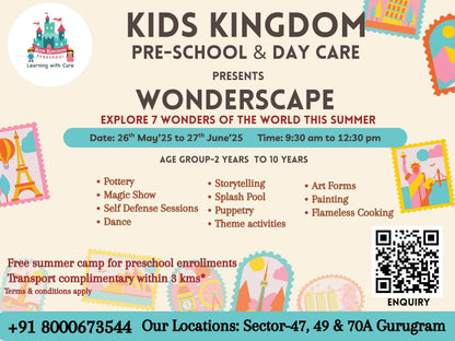 Wonderescape - Summer Camp by Kids Kingdom Preschool & Daycare (26 May - 27 Jun) | Sector 70A Gurgaon - ActivityKidz