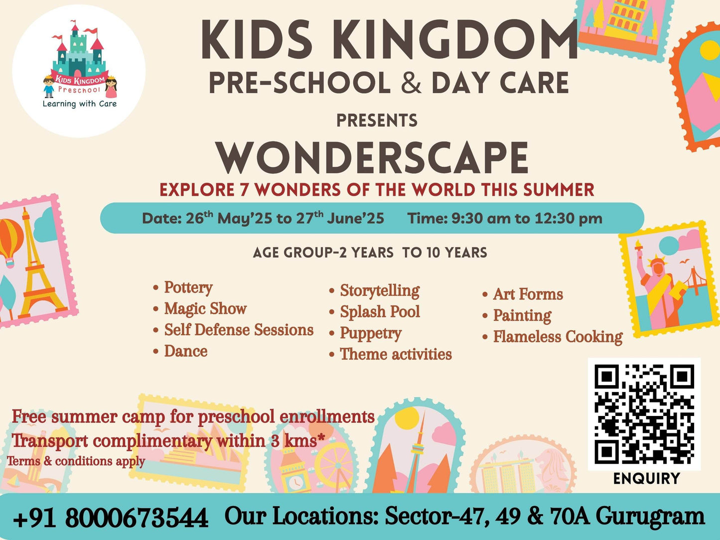 Wonderscape Summer Camp by Kids Kingdom Pre-school (26 May - 27 Jun) | Sector 49 Gurgaon - ActivityKidz