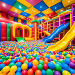 Kids Play Area with ball pool and slides Vibrant