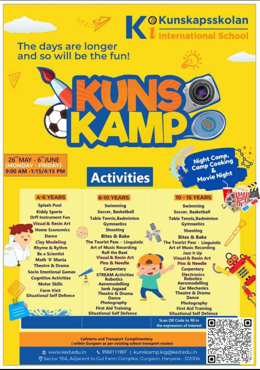 Kuns Kamp Summer Camp by Kunskapsskolan School (26 May - 6 Jun) | Sector 70A Gurgaon - ActivityKidz