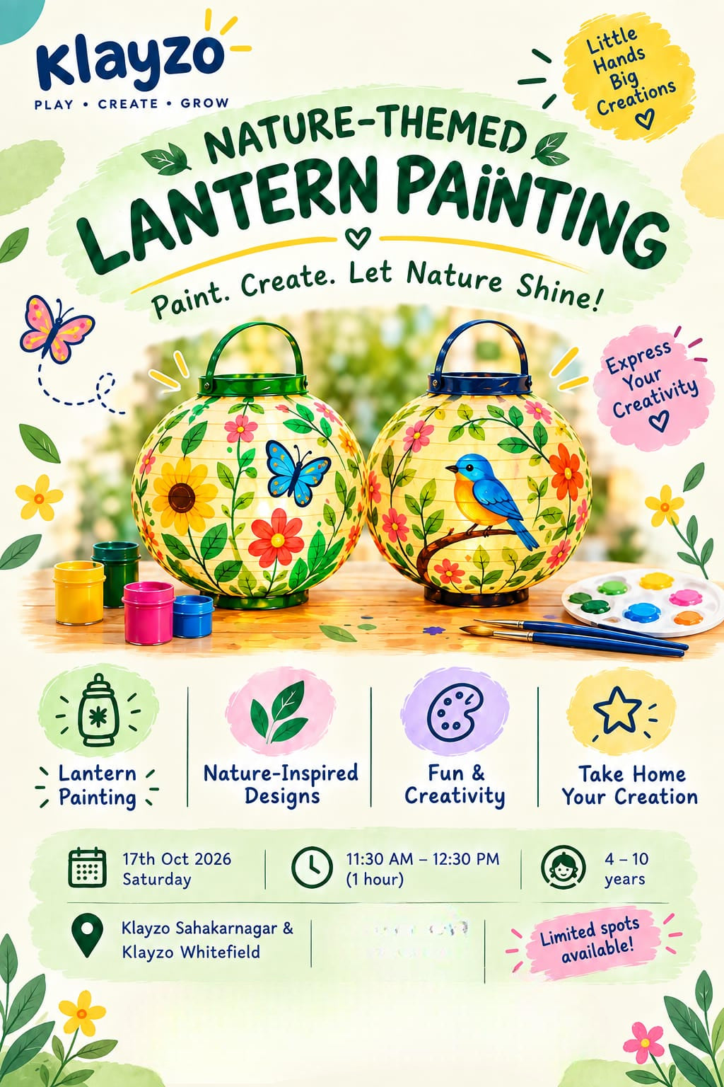 Lantern Painting (17 Oct) at Klayzo | Whitefield Bengaluru