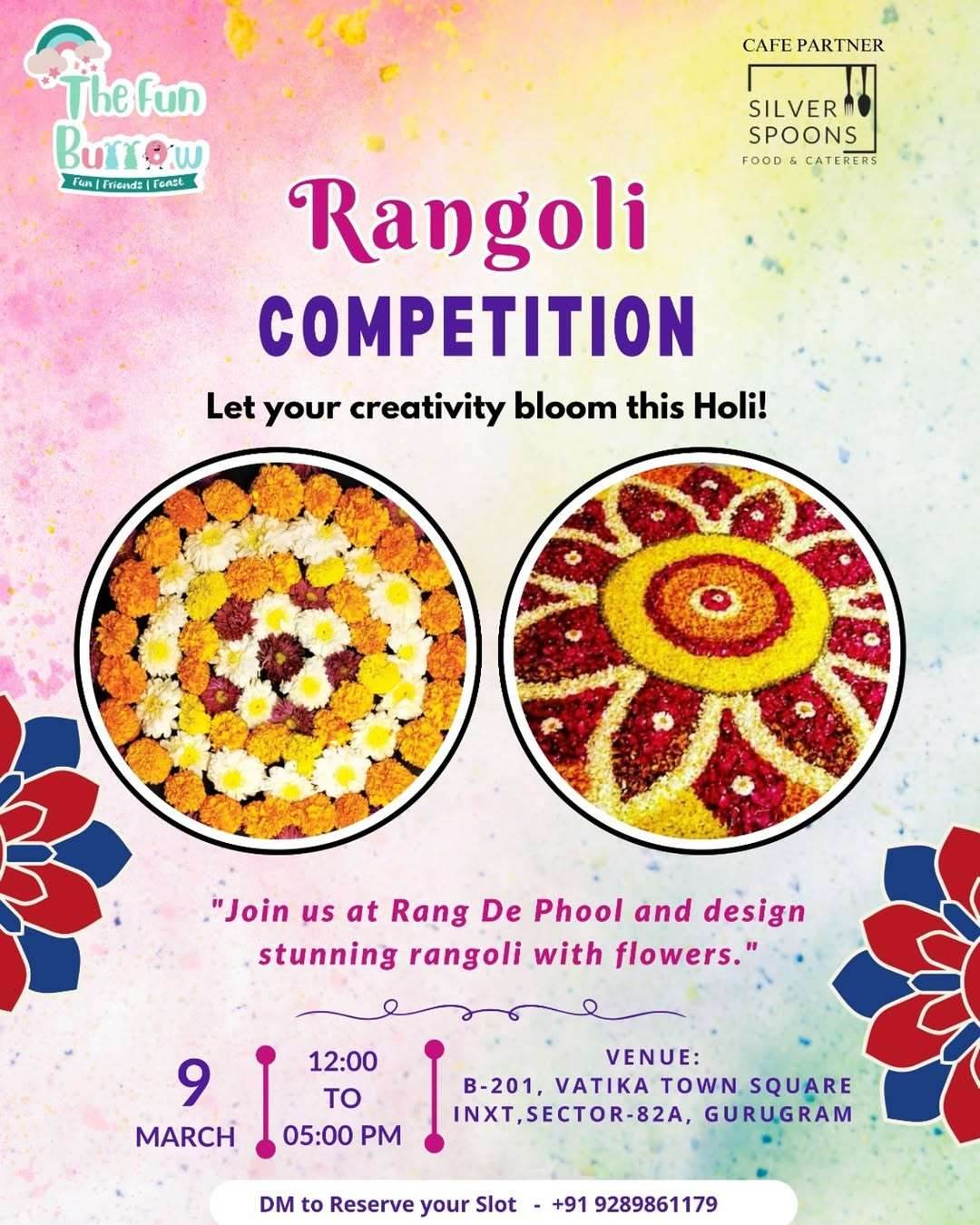 Rang De Phool Holi Celebration at The Fun Burrow (9-Mar) | Sector 82A Gurgaon - ActivityKidz