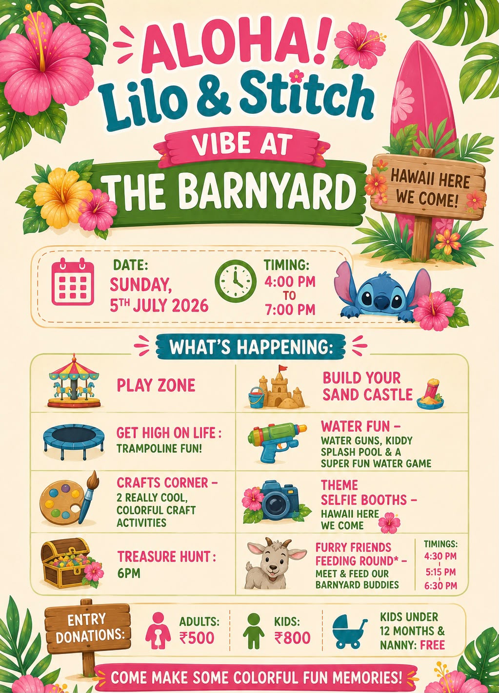 Lilo & Stitch Vibe at The Barnyard (5 Jul) | Sainik Farm New Delhi