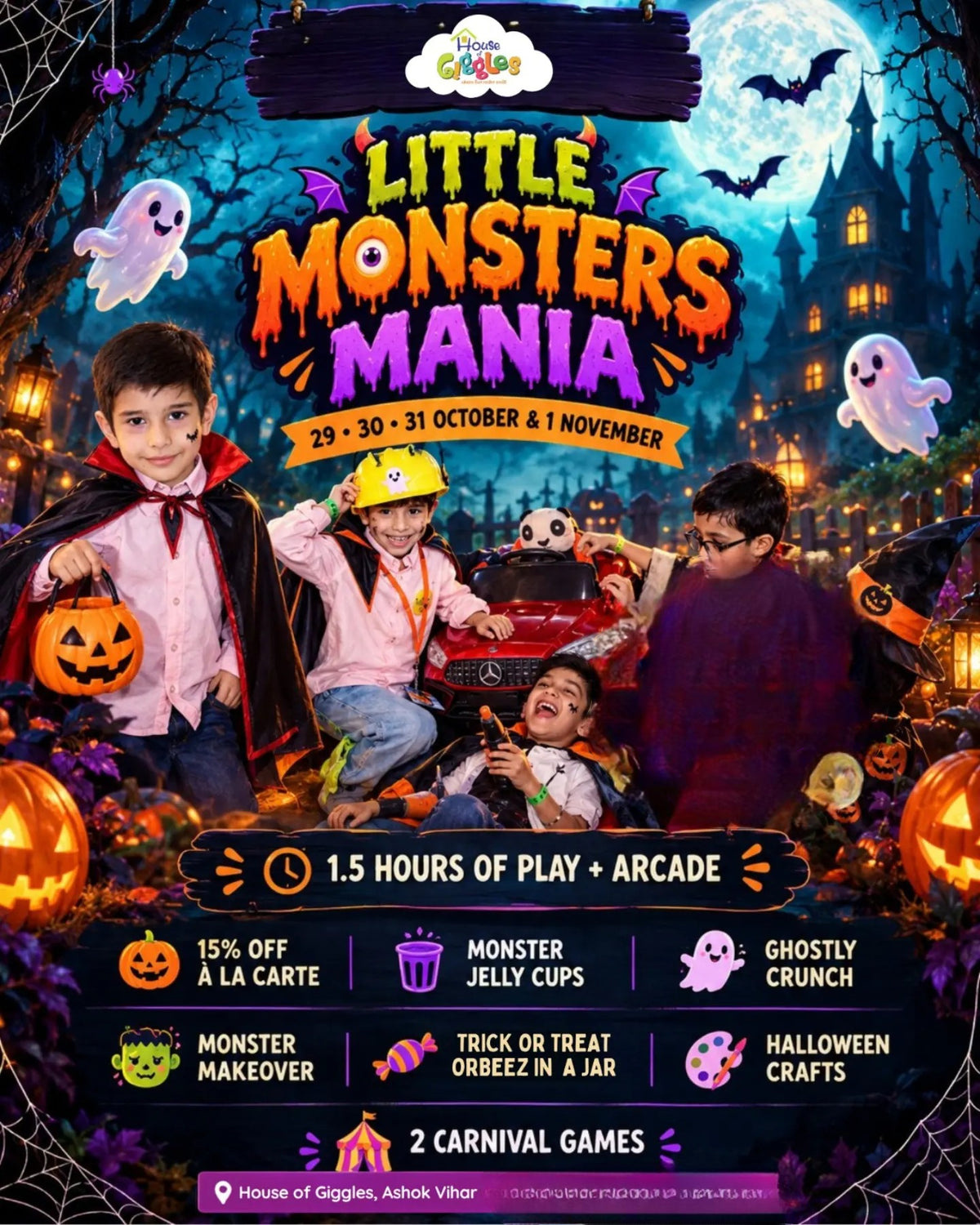 Little Monsters Mania (29 Oct-1 Nov) at House Of Giggles | Ashok Vihar Phase 2 Delhi