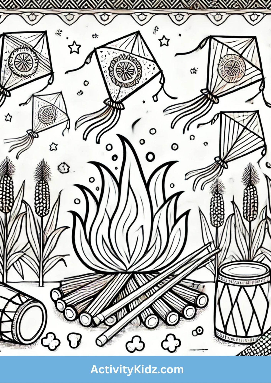 Lohri Festival Coloring Activity Sheet- Download FREE Printable ...