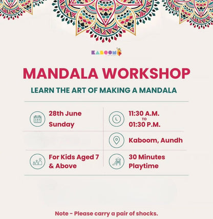 Mandala Craft Fair Workshop (28-Jun) at Kaboom | Aundh Pune
