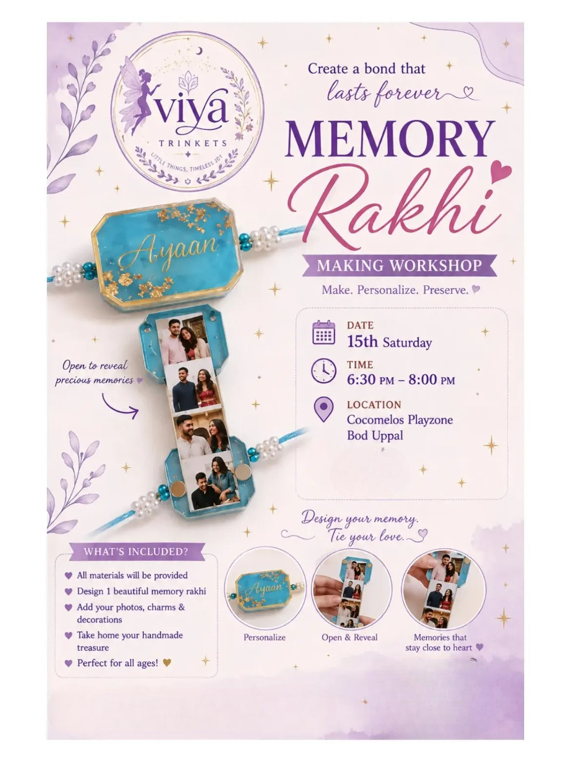 Memory Rakhi Making Workshop (15 Aug) at Cocomelos | Boduppal Chengicherla Hyderabad