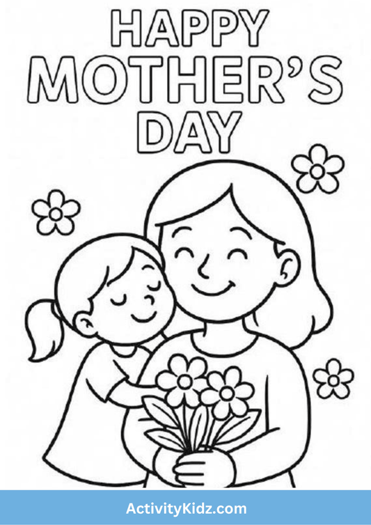 Mother's Day Coloring Worksheet - ActivityKidz