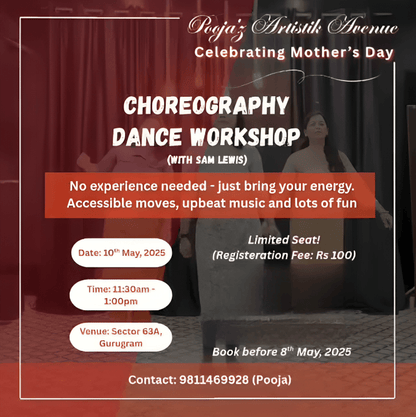 Mother's Day Choreography Dance Workshop by Pooja'z Artistik Avenue (10 May) | Sector 63A Gurgaon - ActivityKidz