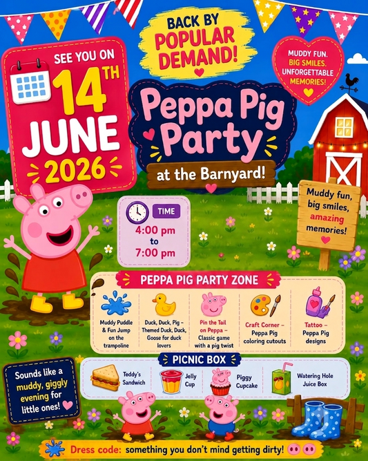Peppa Pig Party at The Barnyard (14 Jun) | Sainik Farm New Delhi