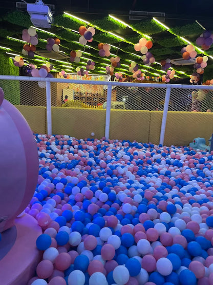 Ball pit with colorful balls in an indoor playground setting