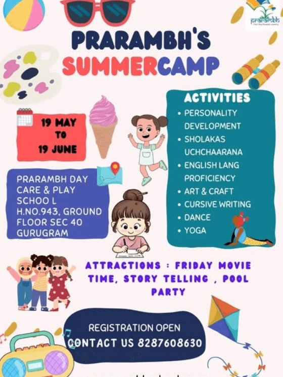 Summer Camp by Prarambh Day Care and Play School (19 May to 19 Jun) | Sector 40 Gurgaon - ActivityKidz