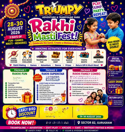 Rakhi Masti Fest (28-30 Aug) at Trumpy | Opposite Sapphire 83 Mall Gurgaon