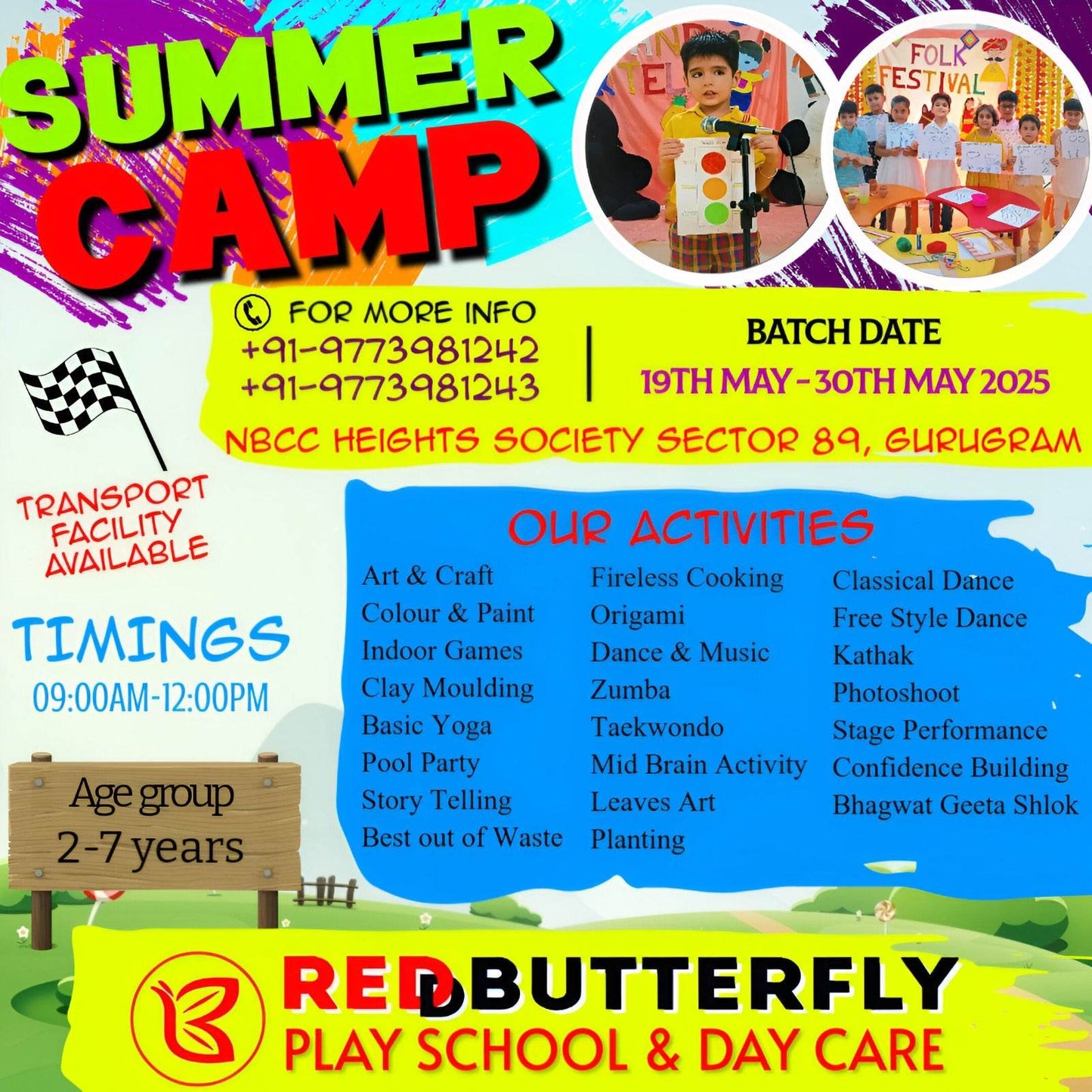 Summer Camp by Red Butterfly Play School and Day Care (19 May - 30 May) | Sector 89 Gurgaon - ActivityKidz