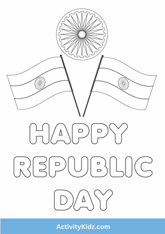 Republic Day Flags Coloring Worksheet - ActivityKidz