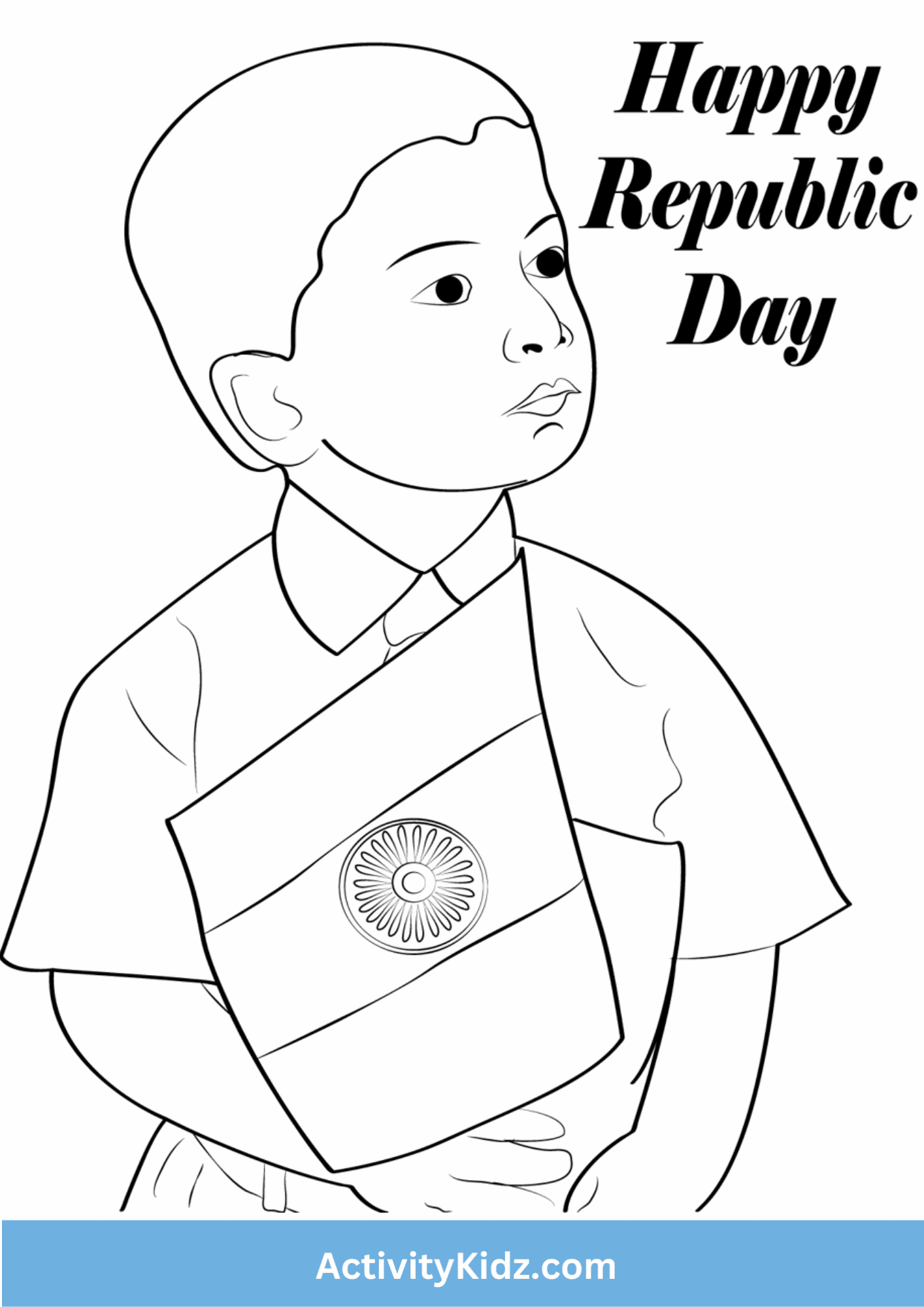 Republic Day Coloring Worksheet - ActivityKidz