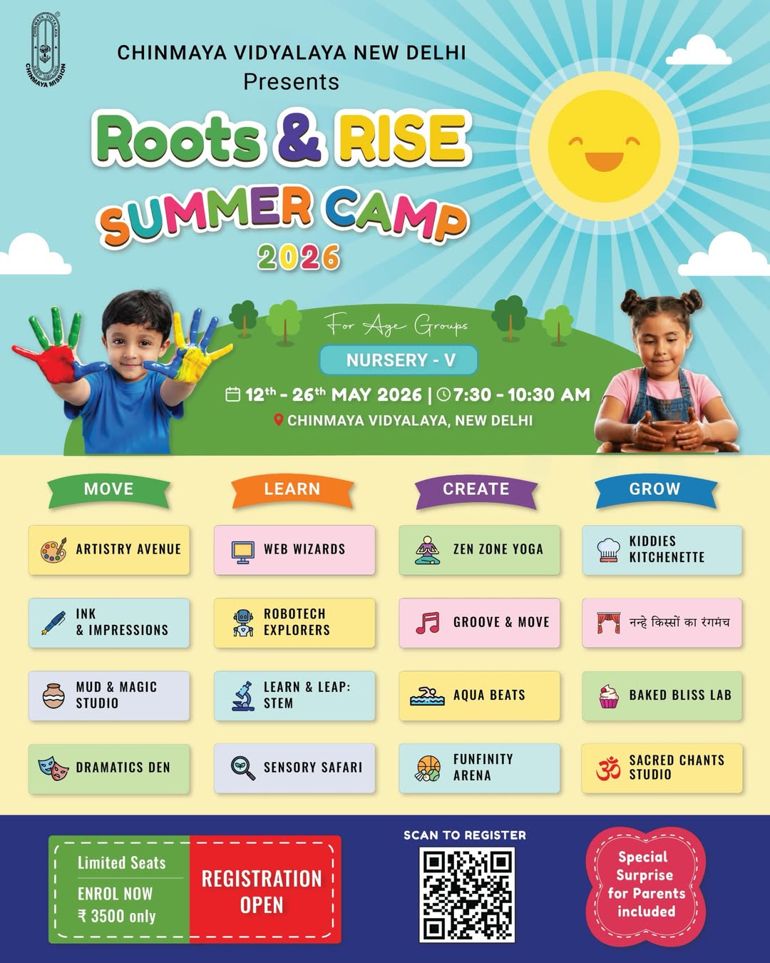 Roots And Rise Summer Camp by Chinmaya Vidyalaya New Delhi (12 May - 26 May) | Vasant Vihar Delhi