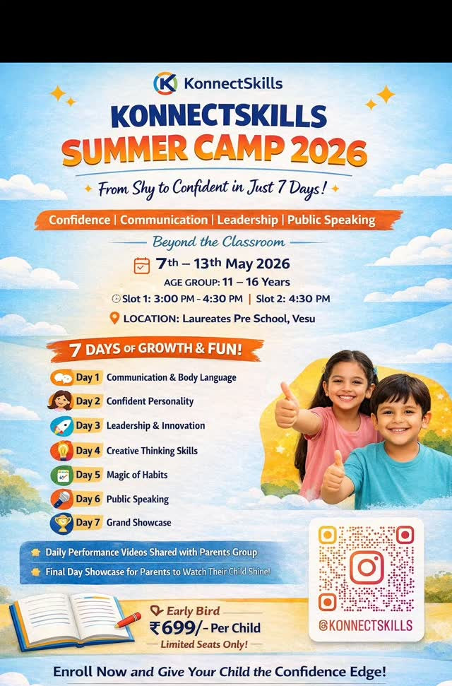 KonnectSkills Summer Camp (7 May - 13 May) | Vesu Surat