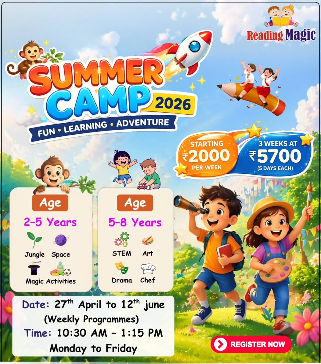 Summer Camp by Reading Magic (27 April - 12 June) | Vesu Surat