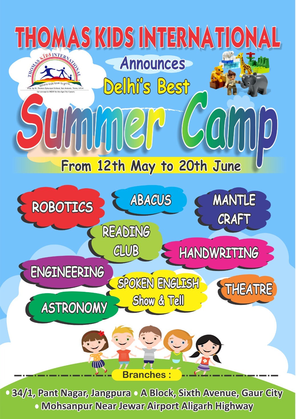 Screen Free Summer Camp by Thomas Kids International (18 May - 20 Jun) | Jangpura Delhi