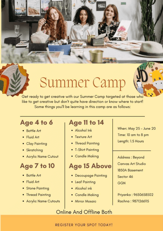 Summer Camp by Beyond Canvas Art Studio (25 May - 20 June) | Sector 46 Gurgaon - ActivityKidz