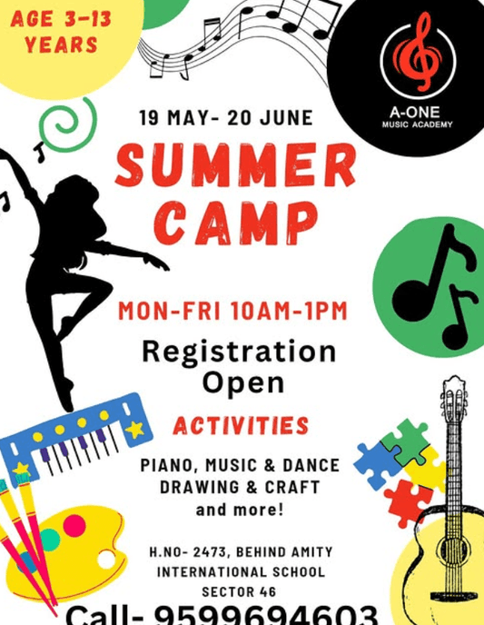 Summer Camp by A One Music Academy (26 May - 27 Jun) | Sector 46 Gurgaon - ActivityKidz