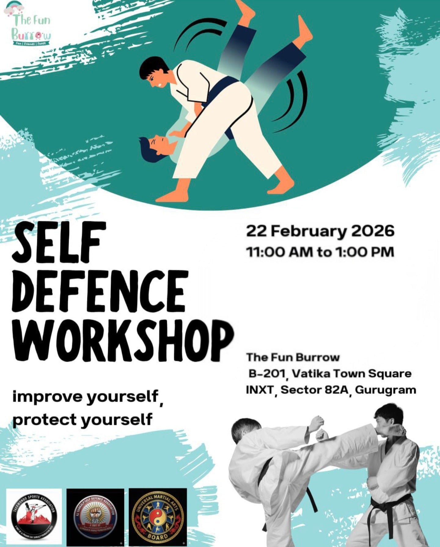 Self Defence Workshop at The Fun Burrow (22-Feb) Gurgaon