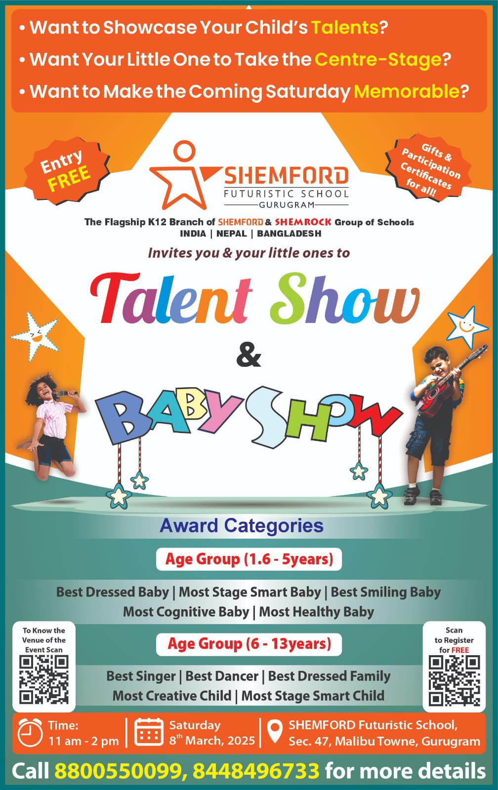 Baby Show & Talent Show by Shemford Futuristic School (8-Mar) | Malibu Town Gurgaon